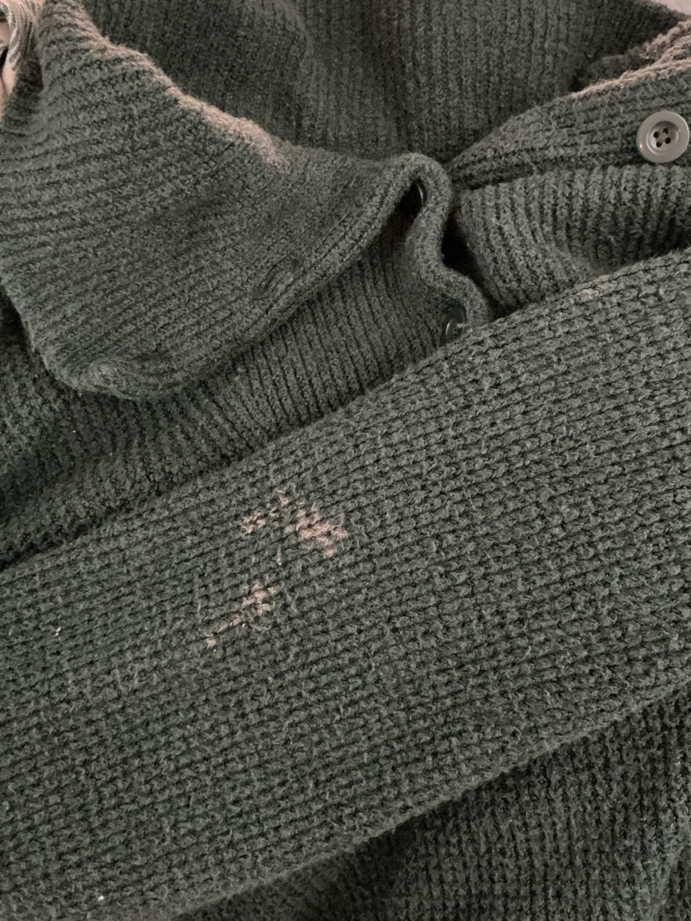 Aerie Dark Green V-Neck Collar Waffle Knit Sweater - Picture 5 of 9